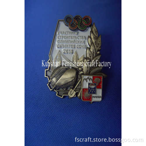 3D Antique Bronze Zinc Alloy Badge